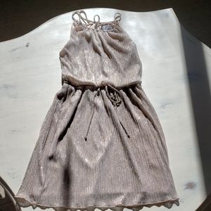 Gold with silver mini dress